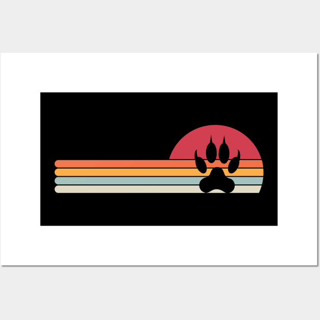 Retro wolf paw Wall Art by Wolf Clothing Co